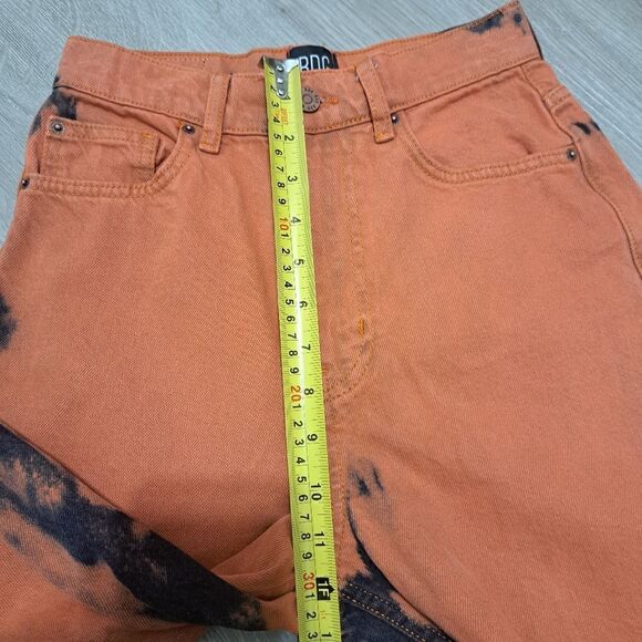 BDG The A Wide Leg Ombre Acid Wash Grunge Streetwear Baggy Jeans Size 26 Orange - Picture 9 of 16